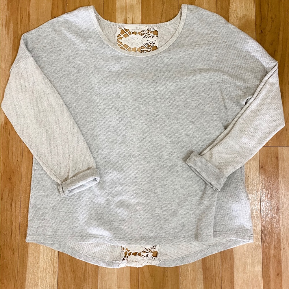 Lace back sweatshirt